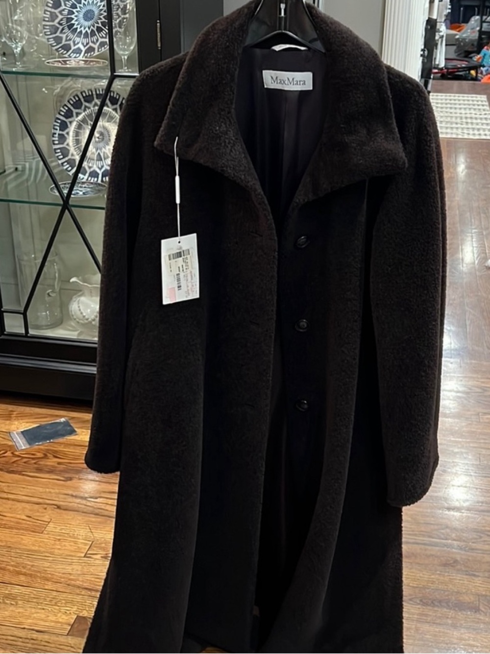 MaxMara Dark Brown Teddy Jacket Coat
